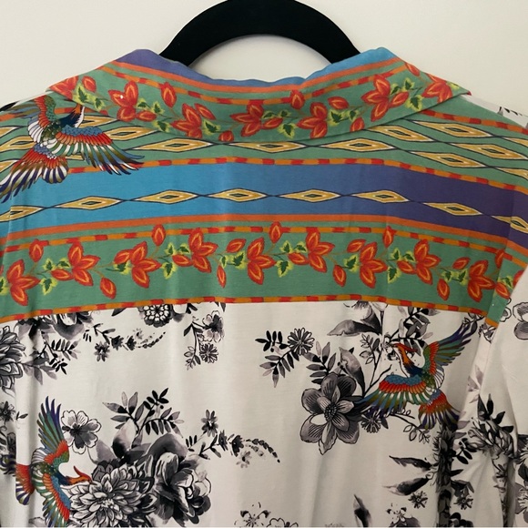 Johnny Was Dreamer Garden Split Front Henley Tee - Picture 5 of 13